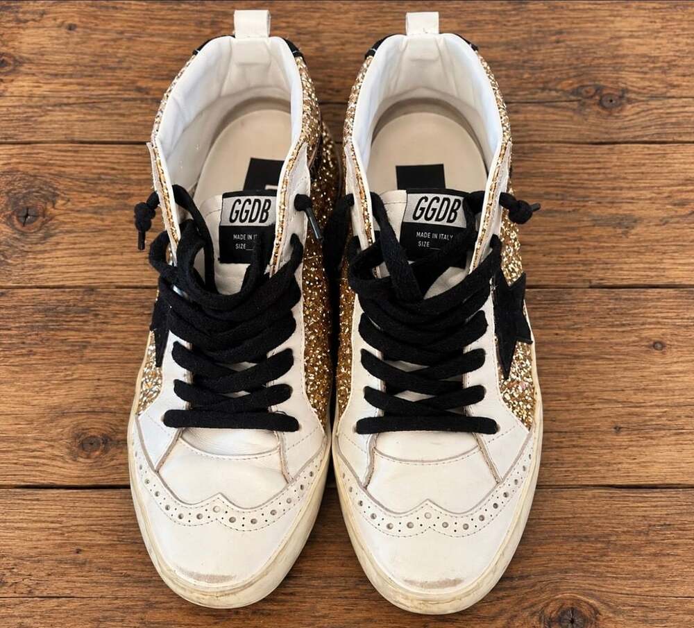 Golden Goose Mid Star Glitter Leopard Sneakers Limited Edition Size 38